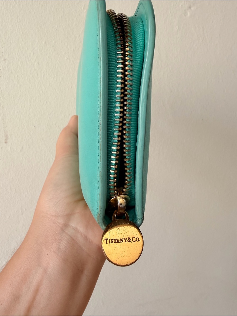 Tiffany & Co Large Zip Around Wallet Tiffany Blue Leather Wallet Authentic - Picture 4 of 11